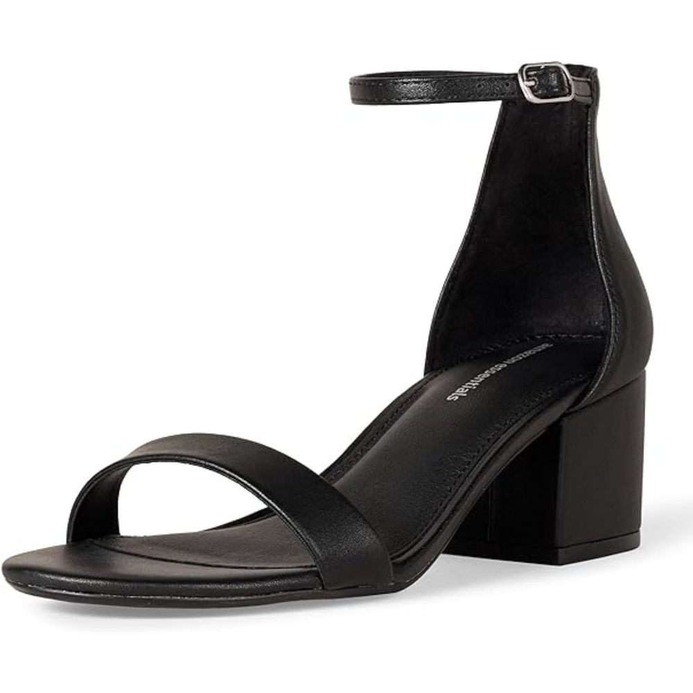 Women's Two Strap Heeled Sandal Made From High-quality Alternative Leather